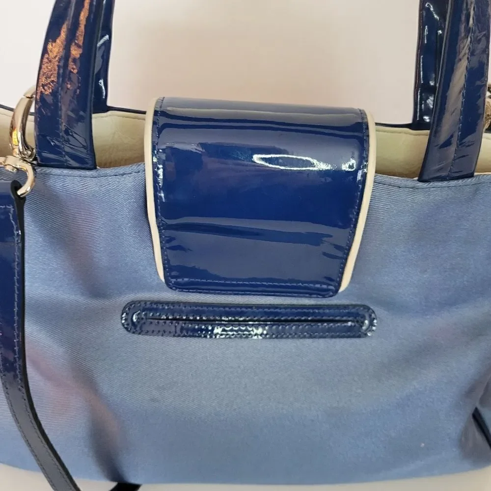 My Flat In London Ashby Small Handheld Blue Satchel